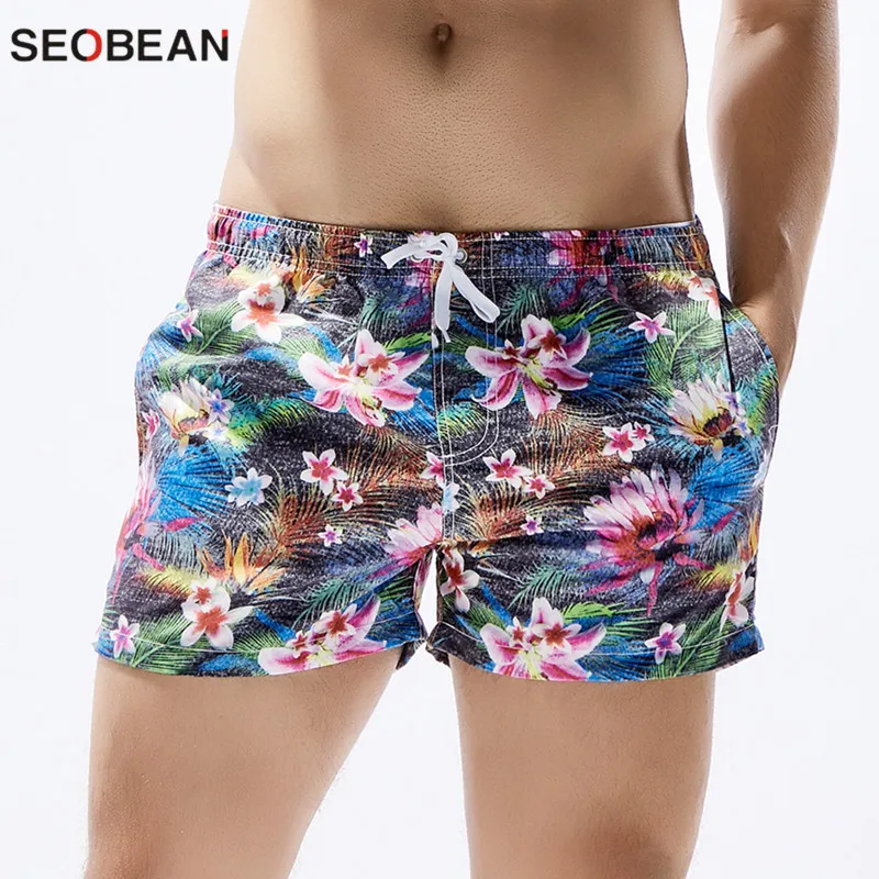 SEOBEAN brand shorts colorful men\'s board shorts men leisure summer beach shorts trunks for men