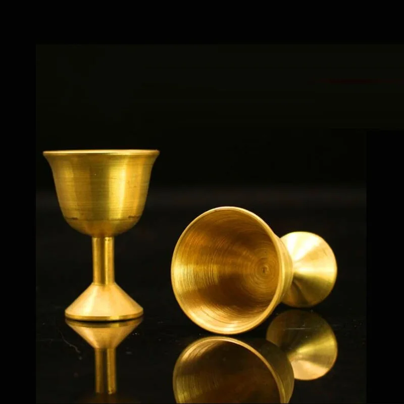 Pure copper Cup Buddhist articles Goblet for God of wealth