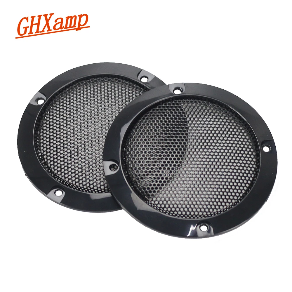 GHXAMP 2PCS 3 inch 73MM Black Subwoofer Speaker Grill Mesh Enclosure Woofer Net Car Protective Cover DIY