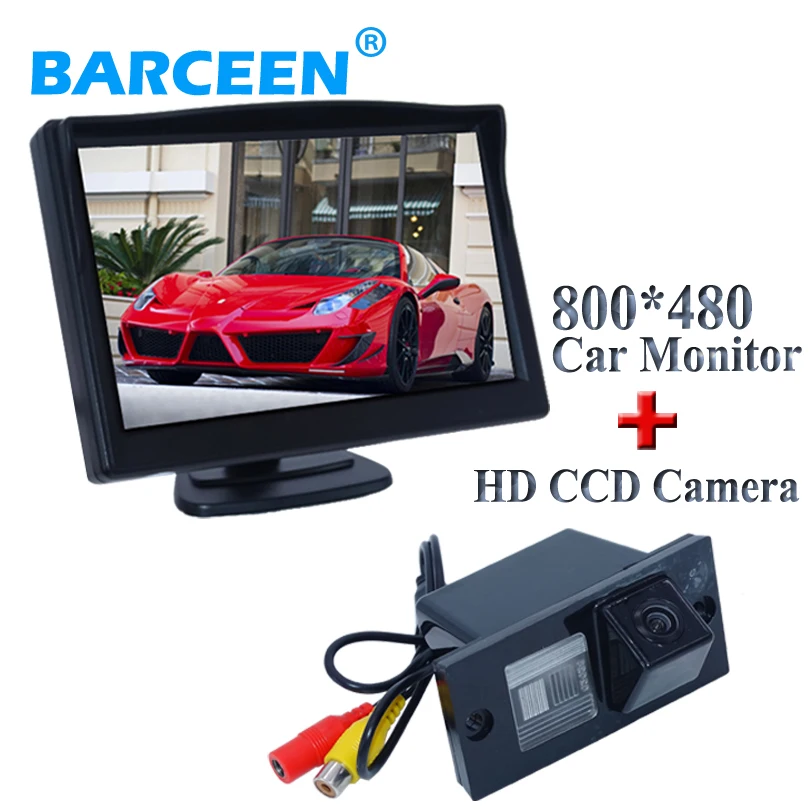 

5" lcd car display monitor+car backup camera with hd ccd lens water-proof black plasitc shell parking kit for HYUNDAI H1
