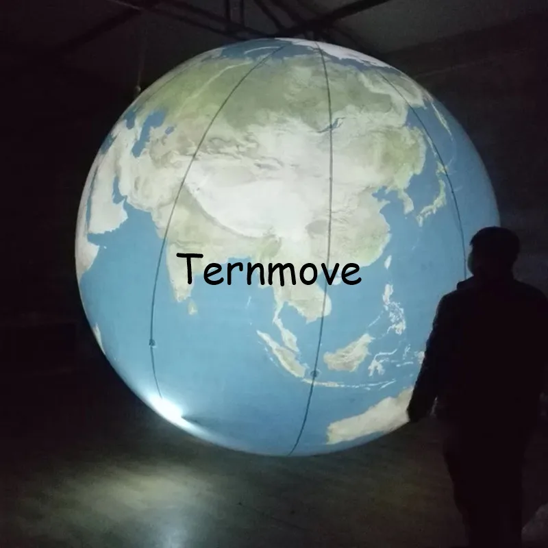 LED Geografia Globo Mappa Palloncino terrestre in PVC con globo gonfiabile leggero, palla gonfiabile della mappa del mondo in vendita