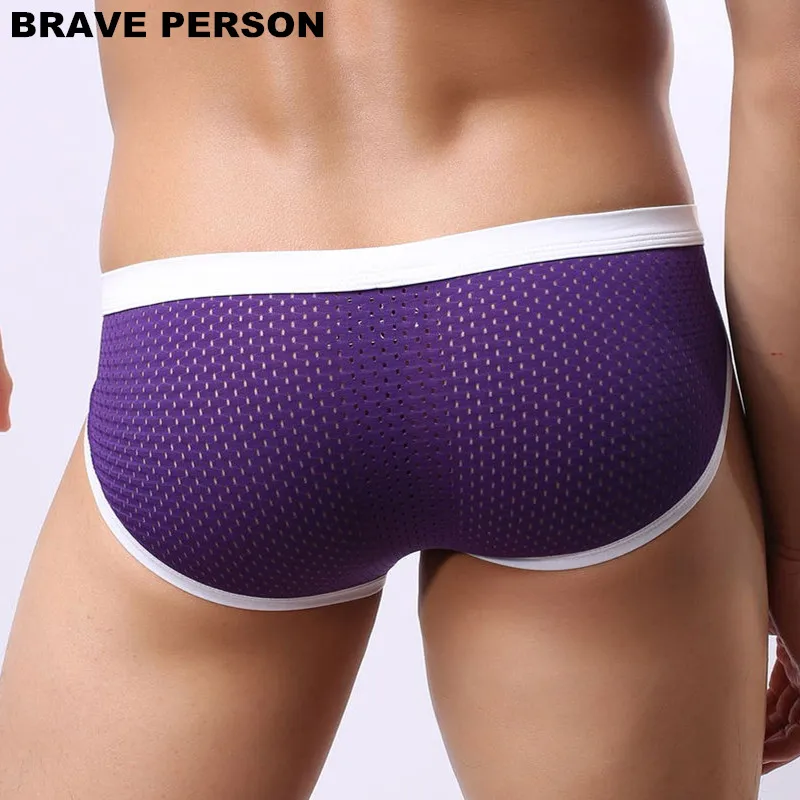 BRAVE PERSON Men Underwear Briefs High Quality Brand Underpants Briefs Shorts Bikinis Men Sexy Breathable Mesh Briefs