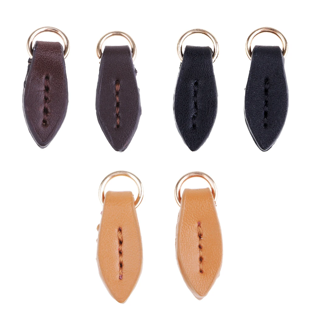 2 Pieces Leather Zip Puller Zipper Pulls Replacement Sewing Fastener Slider for Backpack Clothes DIY Zippers Sewing Accessories