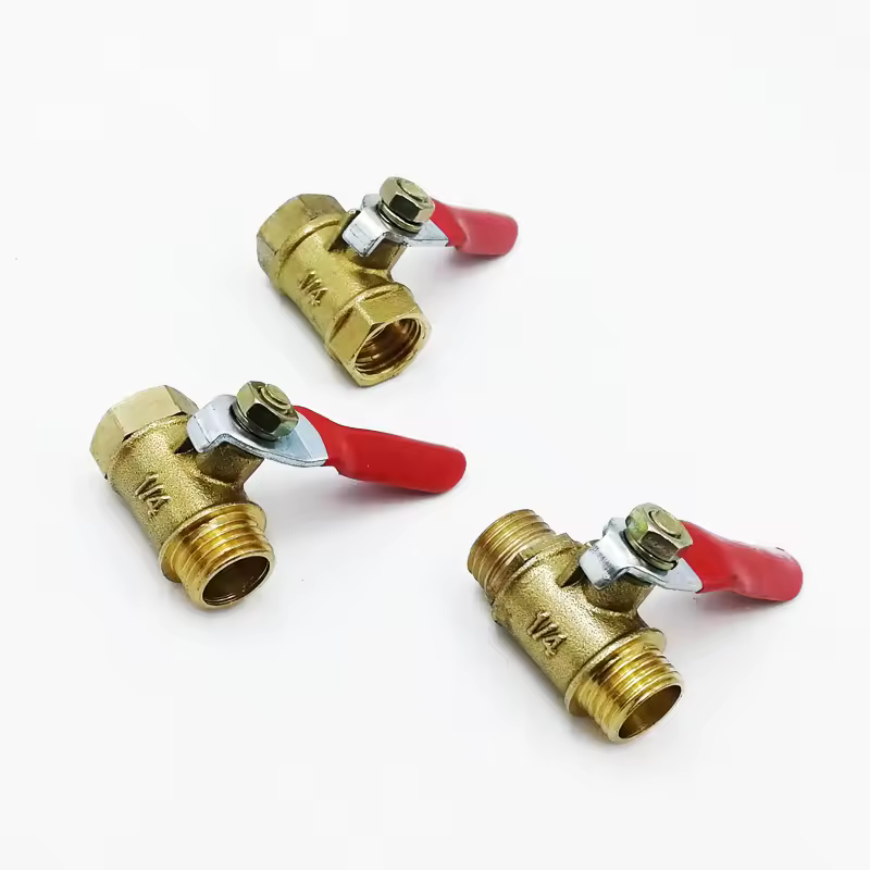 Water pipe brass ball valve 1/4 "toilet turn off water brass ball valve straight 1/4 pipe."