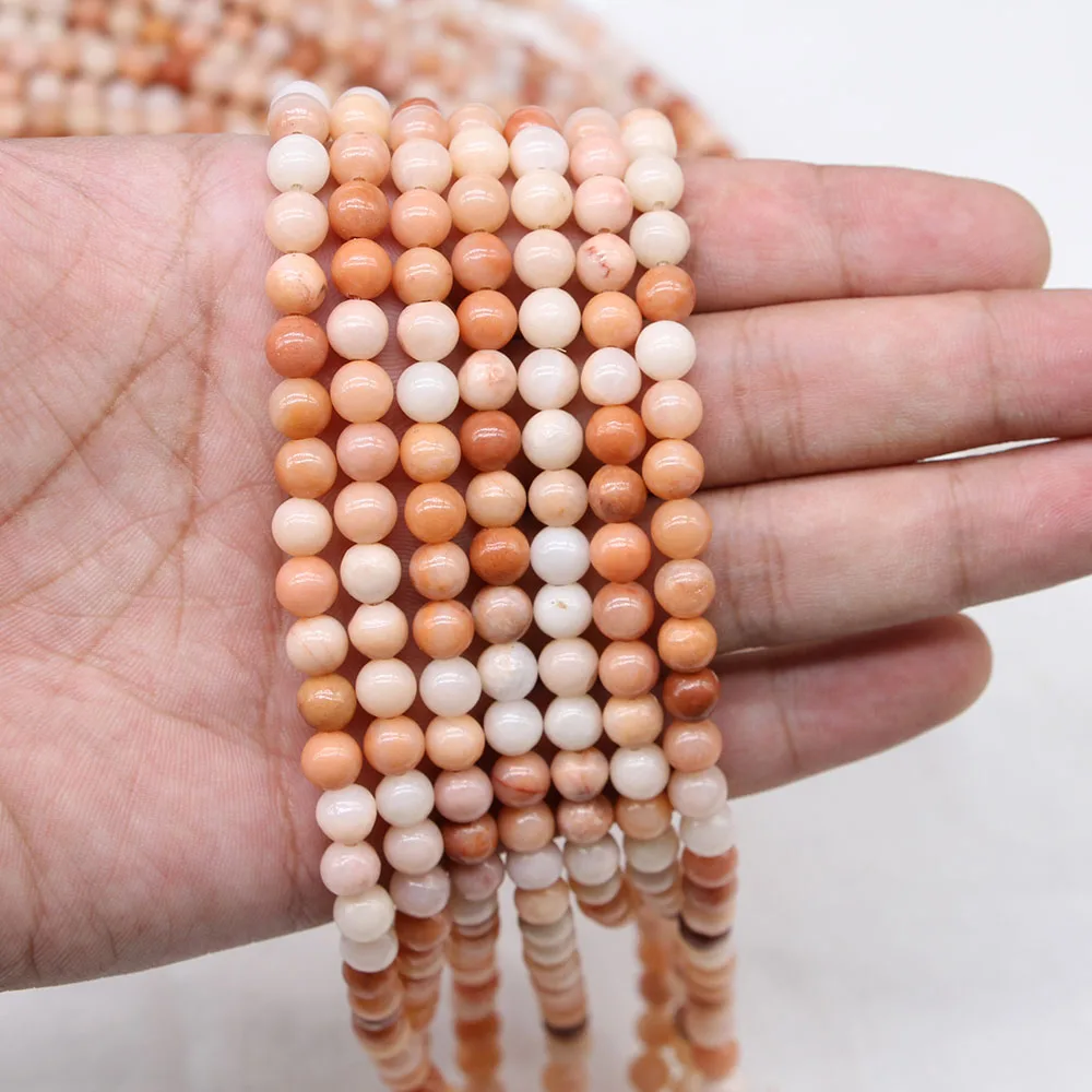 1strand/lot Natural Pink Aventurine Stone Bead 4/6/8/10/12mm Pick Size Round Loose Spacer Beads For DIY Jewelry Making Bracelet