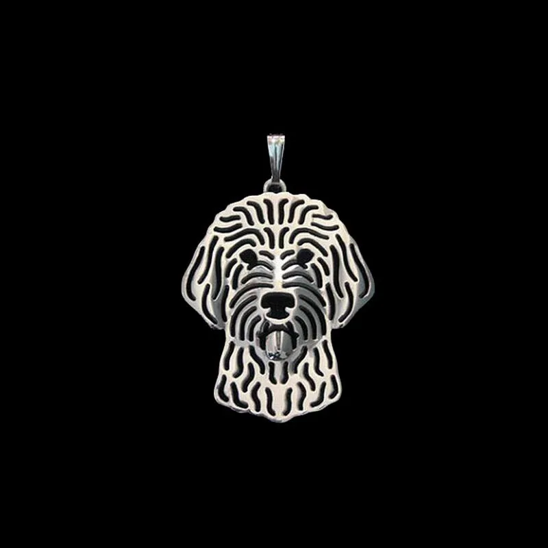 أزياء معدنية Goldendoodle على شكل قلادة