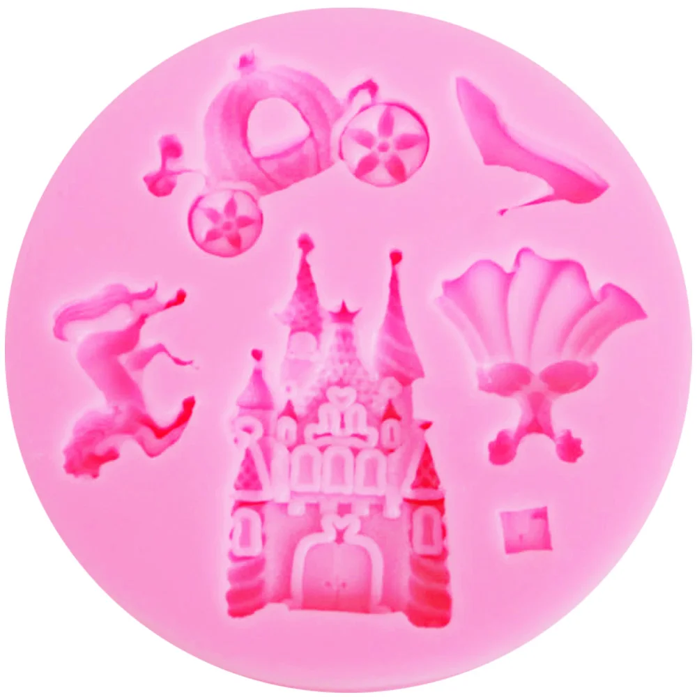 Sophronia M558 Fairy Dress Castle Coach Dress Glass Slipper Horse Shape Silicone Molds Princess Chocolate Cake Decoration Tools