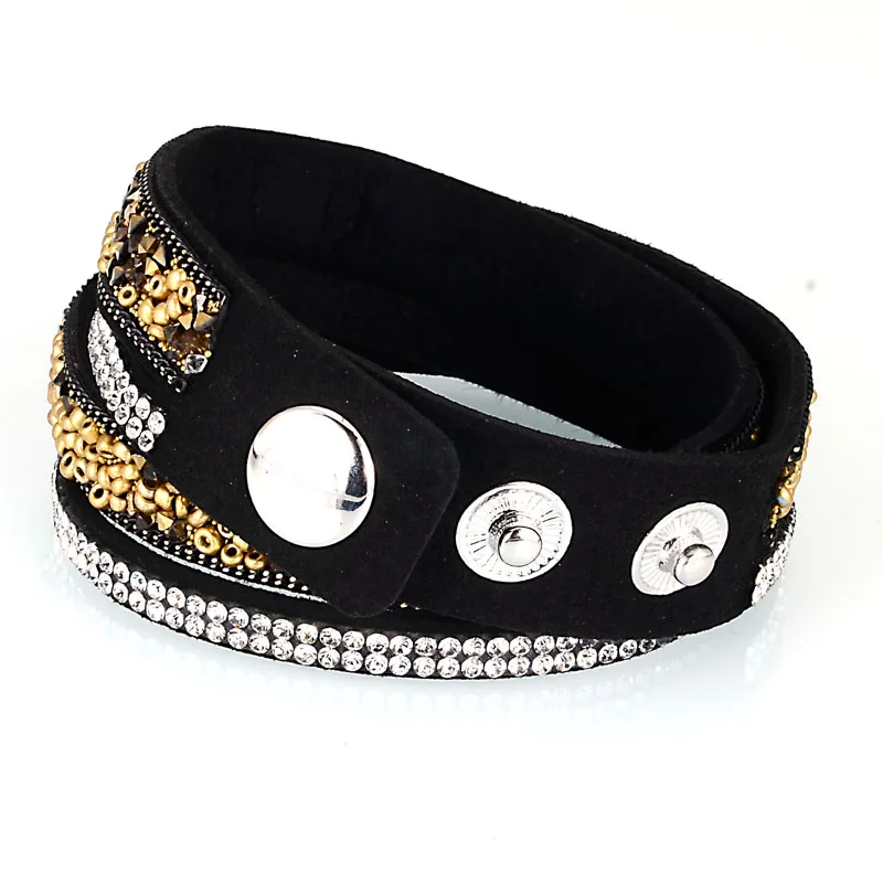 New Arrival Double Wrap Bracelets With Pave Full Crystal Rhinestones Crystal Bracelets Glass Seedbeads Bracelets Braccialetto