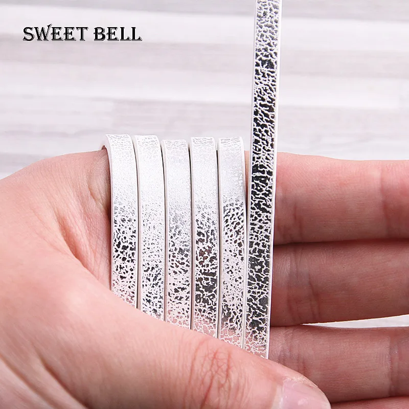 5 루트 1 미터 x 5mm 플랫 PU 가죽 코드 & 로프 Diy 쥬얼리 결과 액세서리 패션 쥬얼리 팔찌 재료 만들기
