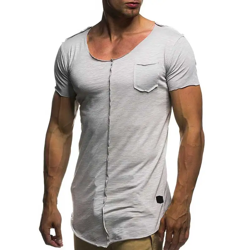 t shirt men 2023 leisure summer short sleeve solid color patchwork tops tees men\'s clothing slim camisetas man tshirt