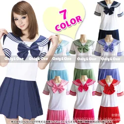 Women Seifuku Japanese School Uniform Sailor Suit Tops+Tie+Skirt Korea Navy Style For Student Girl Lala Cheerleader Clothing