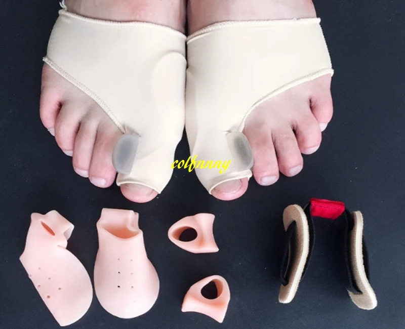 200sets/lot 7Pcs/set Foot Care Tools Hallux Valgus Correction Sets Orthopedic Silicone Toe Separator Bunion Guard Pedicure Tools