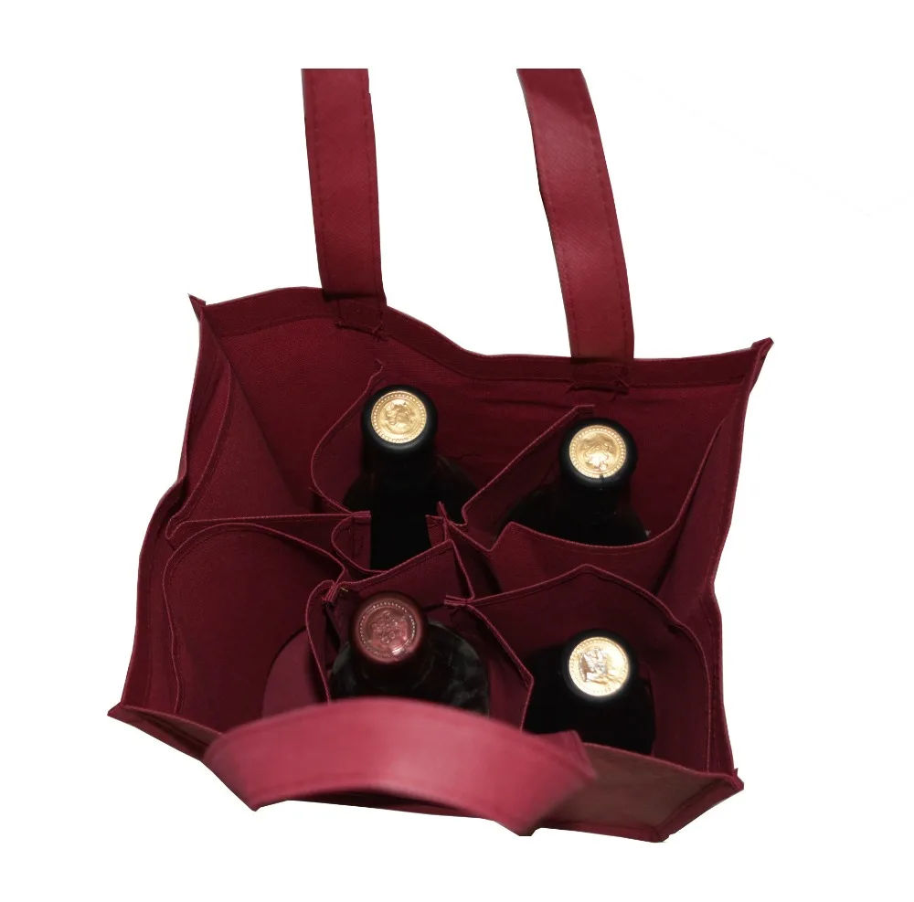 Six bottles non woven wine bag wine tote bag, non-woven wine holder