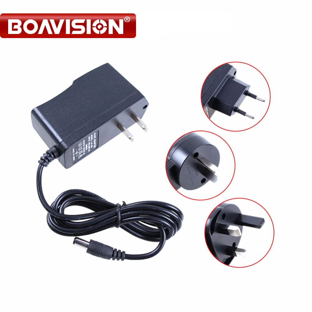 Adaptateur d'alimentation CCTV, Qualifié AC 110-240V à DC 12V l'autorisation, Prise EU/US/UK/AU, Plastique ABS