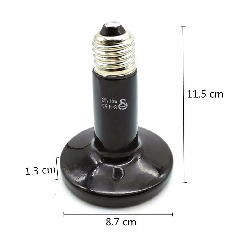 25W/50W/75W/100W/150W/200W E27 Lampu Pemanas Hewan Peliharaan 220V Bola Lampu Panas Emitor Keramik Inframerah Hewan Peliharaan Brooder Ayam Lampu Reptil