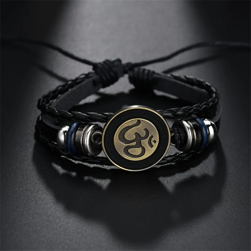 XIAONIANSHI Luxury Brand Ohm Leather Bracelet Men Jewelry Adjustable Bracelets For Women Gifts Wholesale