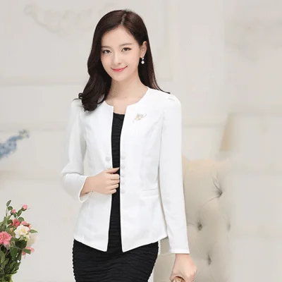 2017 Autumn Long Sleeve Double Breasted Blazer Suit Womens Coat Short Blazers Appliques Formal Office Lady Tops NS3857