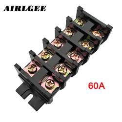60A 600V 5 Positions Connectors Strips Screw Terminal Blocks TBC-60A Free shipping