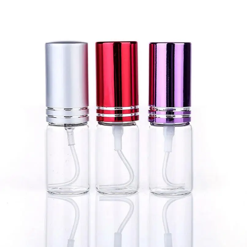 5ML Empty Refillable Portable Colorful Glass Perfume Spray Bottle With Aluminum Atomizer For Travel LX1264