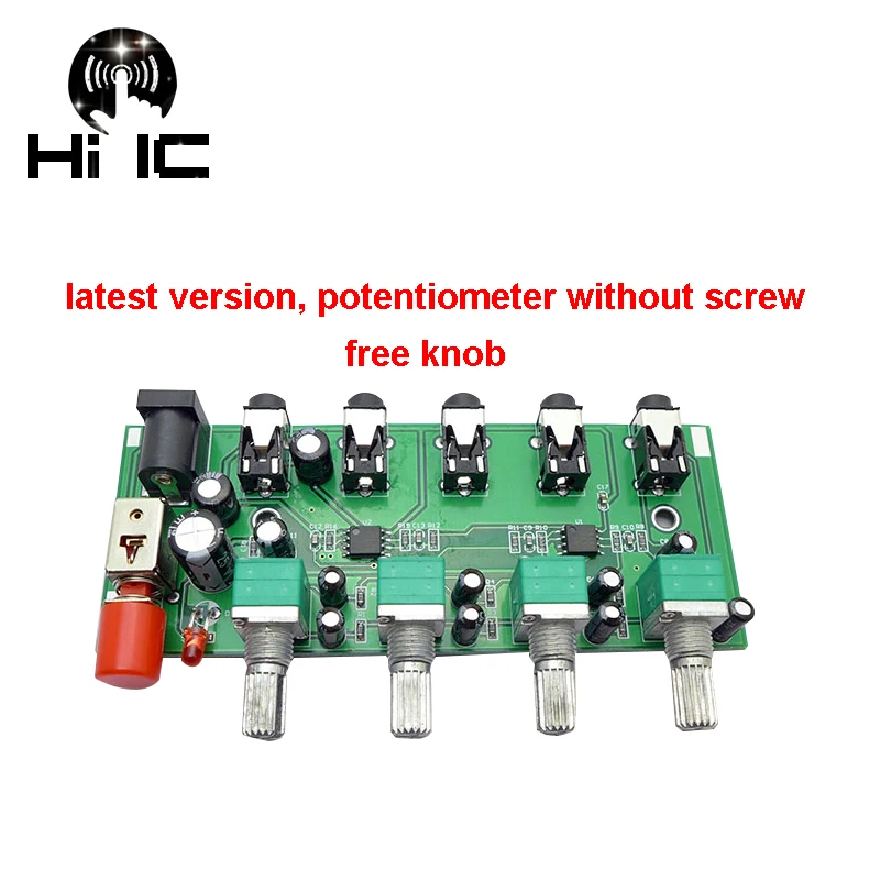 2 طرق/4 طرق ستيريو جهاز مزج الصوت مجلس محرك مضخم ضوت سماعات الأذن خلط المجلس لتقوم بها بنفسك NJM3414 اثنين/أربعة مدخلات إخراج واحد