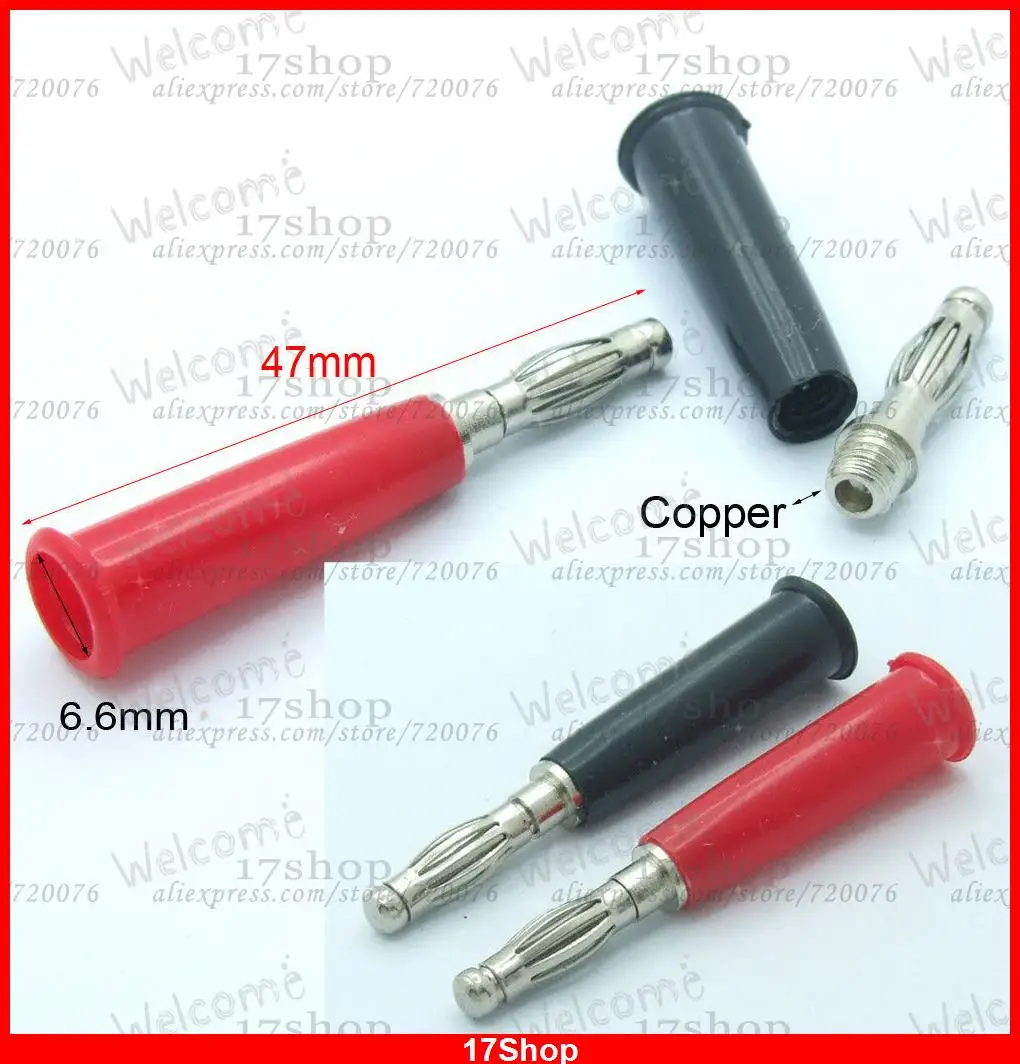 20PCS Copper 4mm Banana Plug for BINDING POST Multimeter Probes Welding cables