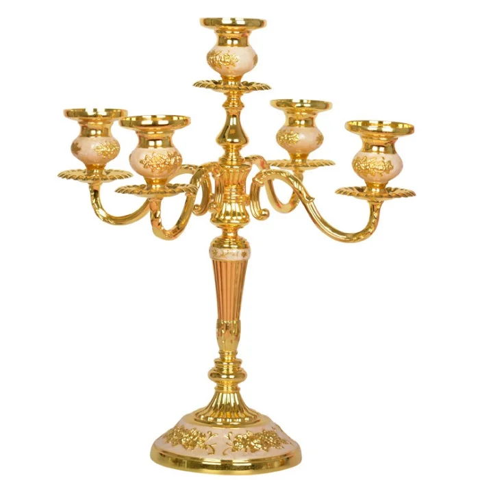 

Luxury European style retro romantic wedding ornaments Home Furnishing alloy Candlestick candle Taiwan candlelight dinner