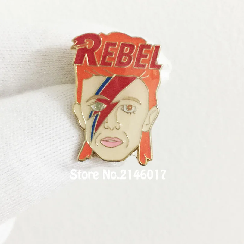 

50pcs Customized Pins and Brooch Popular Music Inspired Lapel Pin Rock Style 1'' Soft Enamel Sane Lightning Bolt Makeup Badge