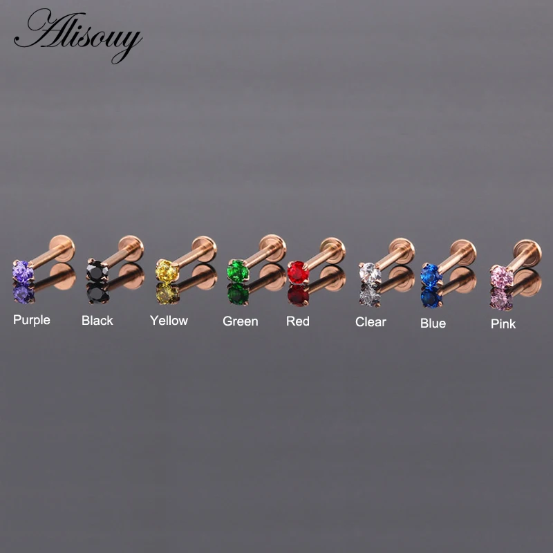 Alisouy 1pc 16G Surgical Steel Eyebrow Ring Earring Tragus Cartliage Piercings Segment Ring Lip Labret Tongue Piercing Jewelry