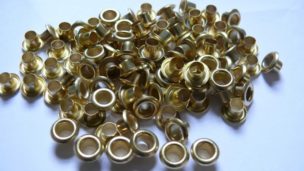 Free Shipping 1000 x 4mm Gold Plating Color Eyelets with Washers in Various Colours for Garments - (Size No: 200 - 4mm)  EE-03