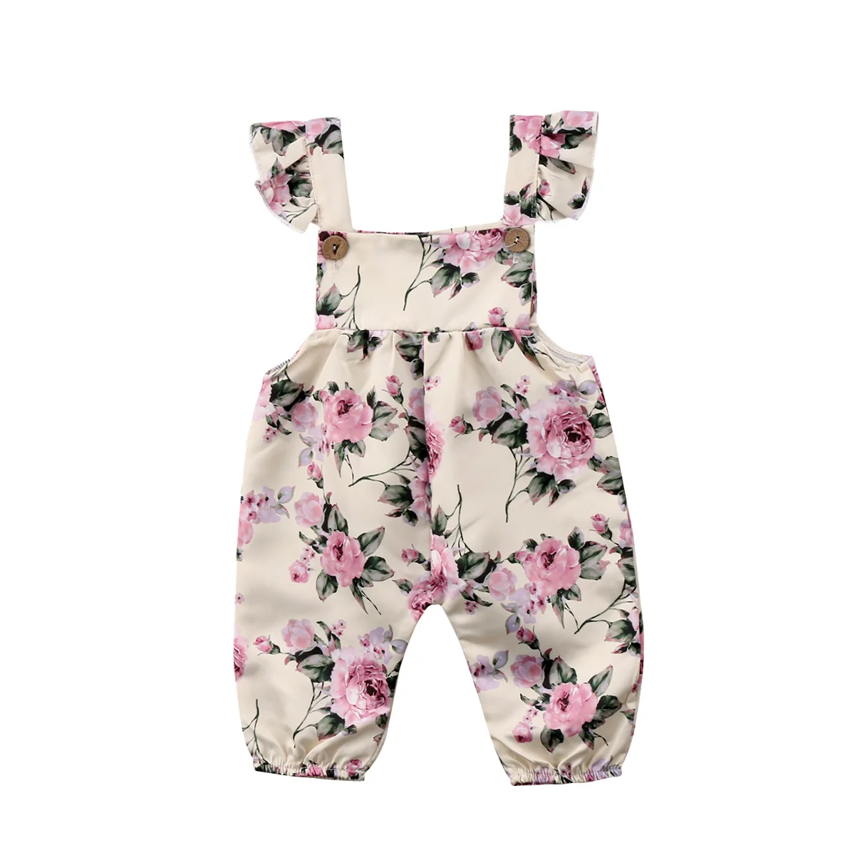 

Hot Newborn Baby Kids Girls Strap Flower Sleeveless Romper Jumpsuit Outfit Clothes Size 0-24M