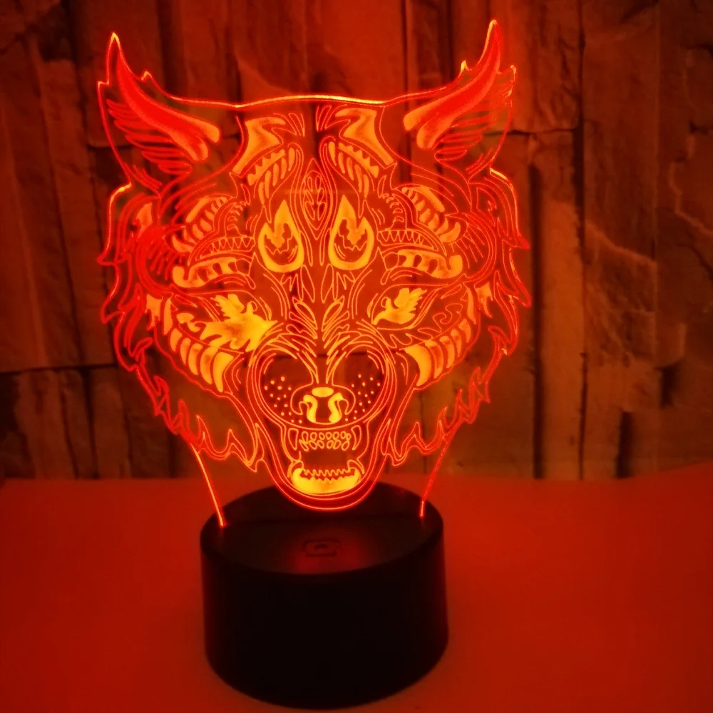 Leopard Face Touch 3d Nightlight Usb 3d Led Stereo Vision Led Night Light Novelty Luminaria De Mesa 3d Light Fixtures