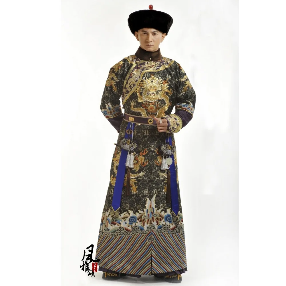 Winter Design Qing Dynasty Prince Official Costume Hanfu for TV Play BubuJingxin Splendid Embroidery Male Costume Only no Hat