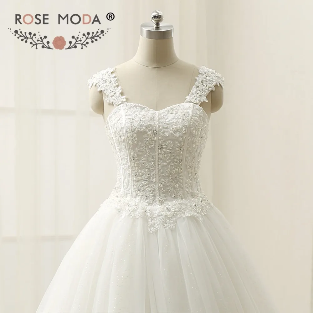 Rosa moda princesa laço vestido de casamento corset volta fotos reais