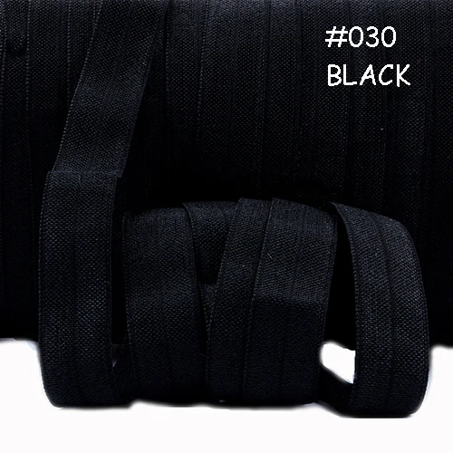 

Black Fold over elastic in #030,solid fold over elastic ribbon hairband 100yards 15mm 5/8inch