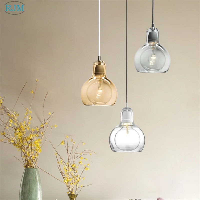 Bắc âu Thủy Tinh Hiện Đại Đèn Mặt Dây Chuyền Sáng Tạo Bầu Hanglamp cho Phòng Khách Nhà Bếp Phòng Ngủ Nhà Deco Treo Đèn