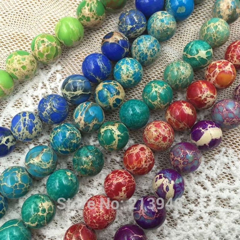 10MM 76Pcs-2Strands/Pack Imperial Stone Natural Semi-precious Jewelry Beads Strands