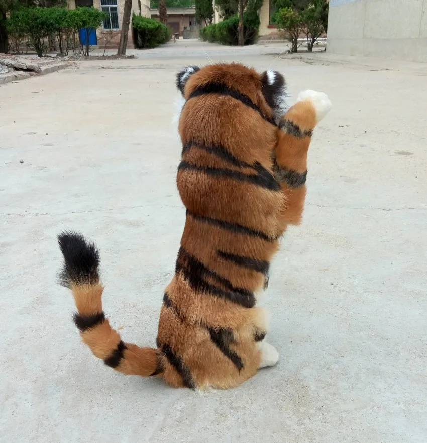 simulation cute standing tiger 45x26cm model polyethylene&furs tiger model home decoration props ,model gift d433