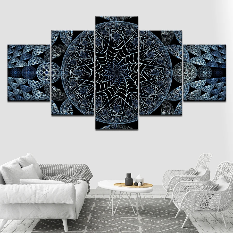 Canvas Painting circle patterns rotation shadows light Wall Art Pictures 5 Pieces Modular Wallpapers Poster Print Home Decor