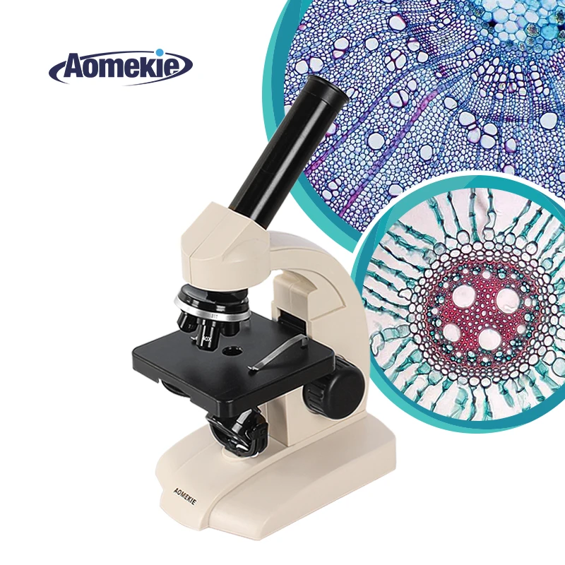 AOMEKIE-microscopio Monocular biológico 70X-400X, lámpara de fondo deslizante para observación de células de espécimen, regalo para chico educativo para estudiante de ciencias