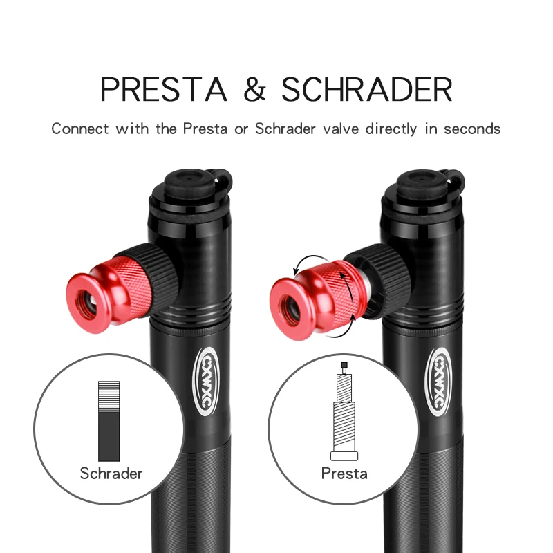 160psi Schrader Presta Valve Bicycle Pump Road Bike Co2 Combo Mini Portable Inflator MTB Cycling CNC Hand Pump Air Inflator