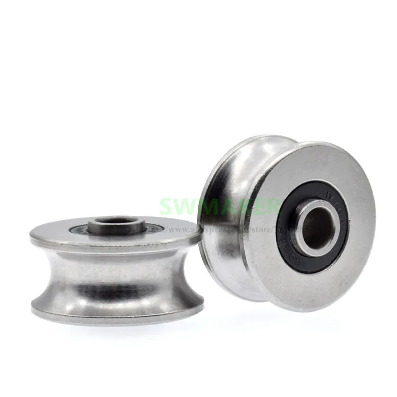 1pcs 8x35x17mm 8mm Bore Bearing with 35mm 440C Stainless Steel Pulley U Groove Track Roller Bearing High Quality