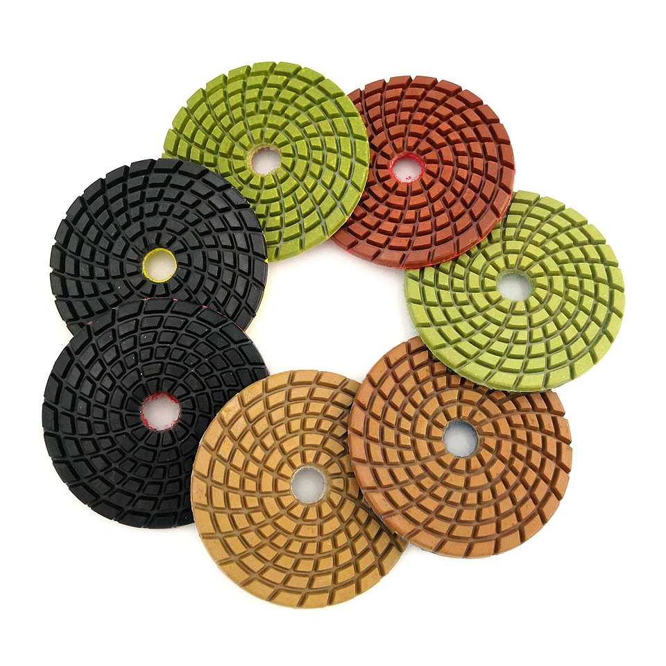 RIJILEI 1Piece 4Inch Thickened Resin Bond Diamond Concrete Polishing Pads Floor Renew Sanding Discs Repairing For Concrete  LW05