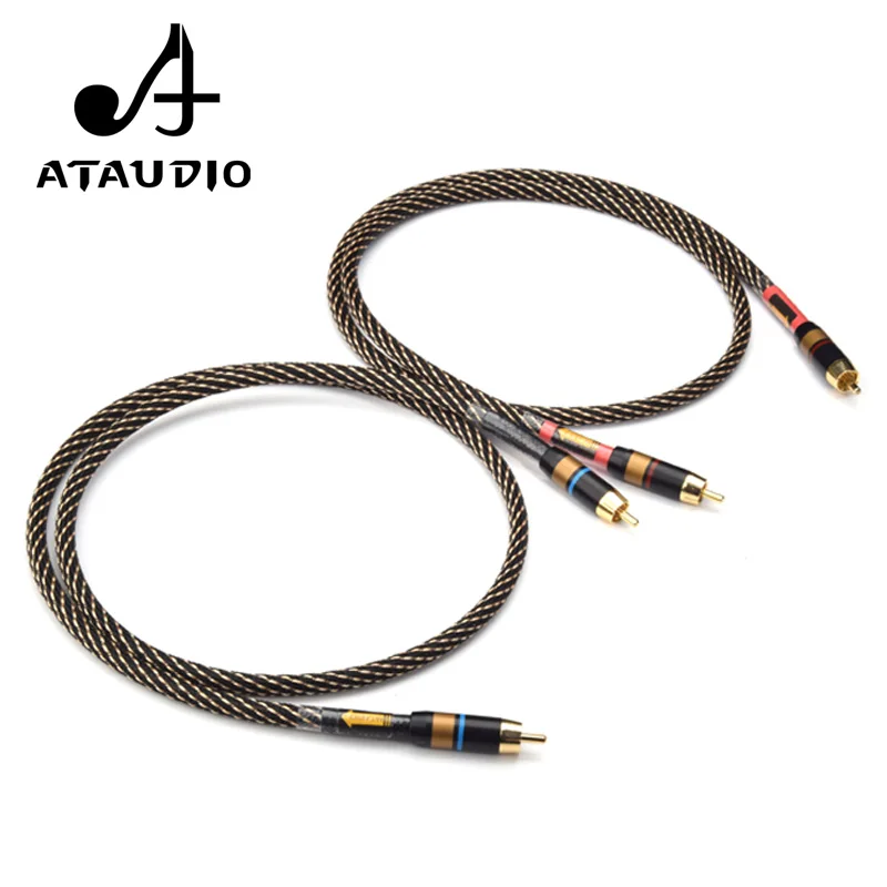 ATAUDIO One Pair Hifi 2rca Cable High Quality DVD Amplifier Multinedia Interconnection Rca Audio Cable