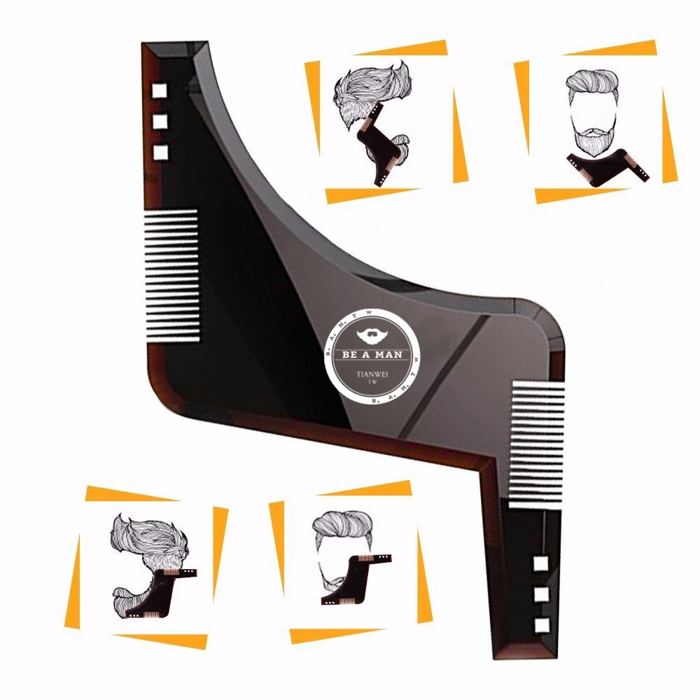 2024 New Fashion Beard Styling Shaping Template Comb New Barber Tool Symmetry Trimming Shaper Stencil 2 Colors Optional