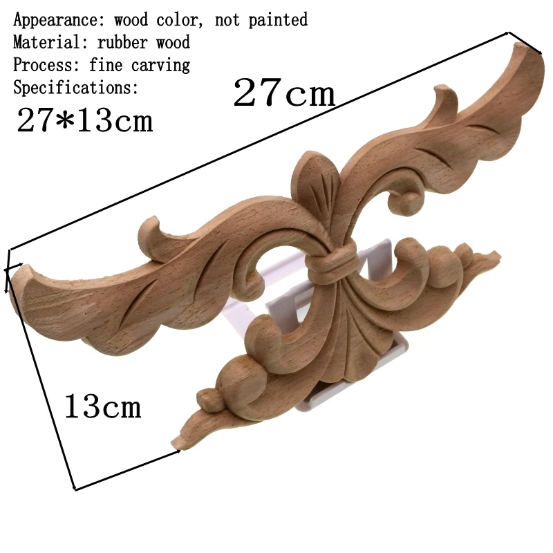 RUNBAZEF Wood Carved Decal Corner Appliques Frame Wall Doors Furniture Woodcarving Decorative Wooden Figurines Crafts Figurine