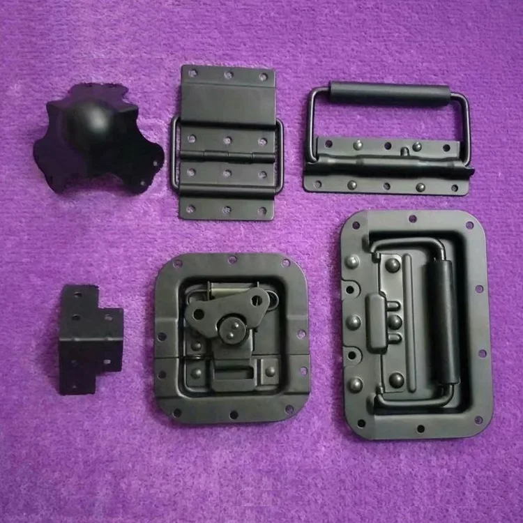 2 szt/lot czarny Road Flight Case wpuszczany zawias hasp corner protector spring pull Road Case Hardware Kit