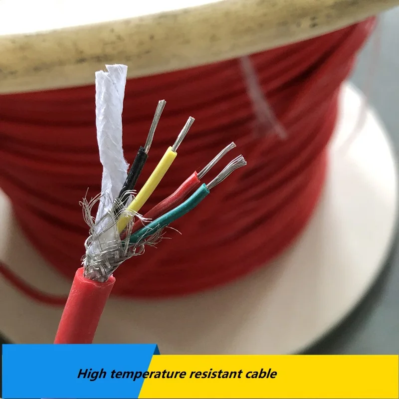 

High temperature resistant cable silicon shield sheath 2 3 4 core tin - plated wear - resistant shielded signa lline 10m