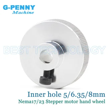 Nema17 Nema23 Stappenmotor Handwiel 5Mm 6.35Mm 8Mm Binnenste Gat Nema 17 Nema 23 Motor Handwiel voor Dual/Dubbele As Motor