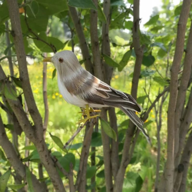 simulation gray feathers sparrow bird model about 12cm handicraft prop,home garden decoration gift p0858