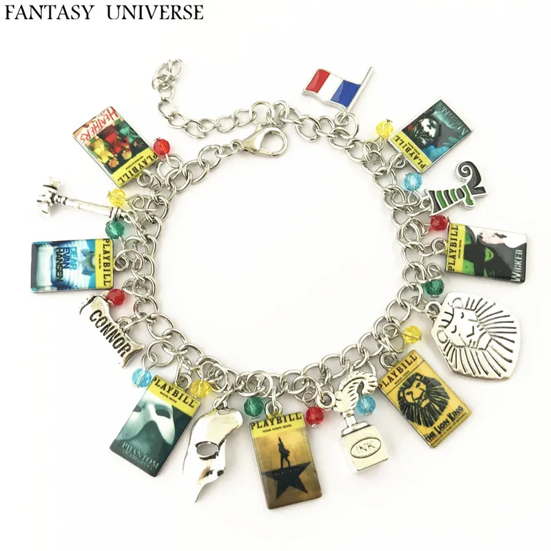 

The Phantom Of the Opera Dear Evan Hansen Les miserables Heathers Broadway Charm Bracelet